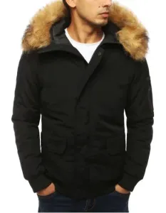 Pánská zimní bomber bunda s kapucí STREET černá