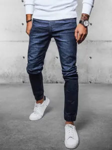 Dstreet Tmavě modré pánské džíny typu jogger #5823613