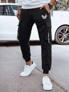 Dstreet Moderní černé kapsáčové jogger kalhoty
