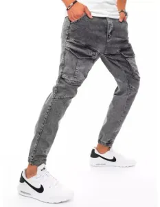 Pánské riflové jogger kalhoty šedé