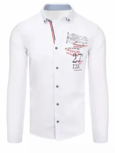 Buďchlap Bílá bavlněná košile v originálním provedení
