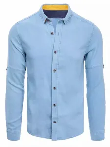 Buďchlap Nebesky modrá bavlněná košile v ležérním stylu #1917042