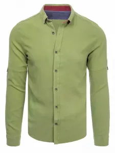 Buďchlap Olivová bavlněná košile v ležérním stylu