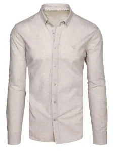Dstreet Trendy béžová košile s ozdobným prošíváním