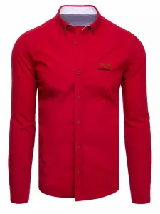 Buďchlap Trendy košile v červené barvě z bavlny
