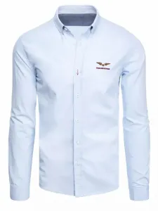 Buďchlap Trendy košile v nebesky modré barvě z bavlny #1917285