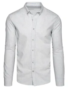 Dstreet Trendy šedá košile s ozdobným prošíváním