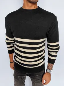 Dstreet Trendy černý pruhovaný svetr #5455359