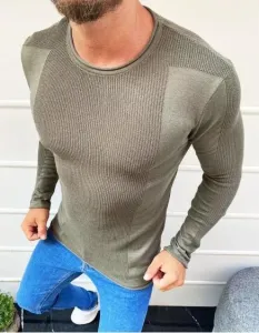 Pánský celopropínací svetr v barvě khaki