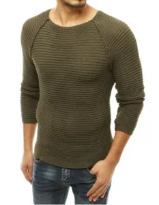 Pánský svetr přes hlavu khaki
