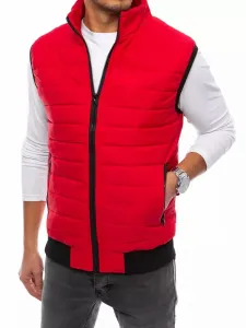 Dstreet Červená stylová vesta bez kapuce #5319543