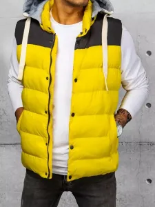 Buďchlap Trendy vesta s kapucí ve žluté barvě #3589329