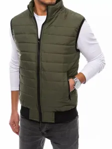 Dstreet Zelená stylová vesta bez kapuce #5311651