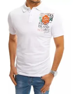Pánské tričko s límečkem bílé ISLAND