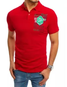 Pánské tričko s límečkem červené ISLAND #1357616