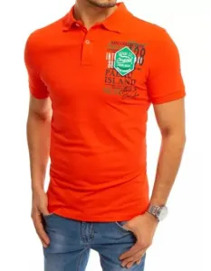 Pánské tričko s límečkem oranžové ISLAND