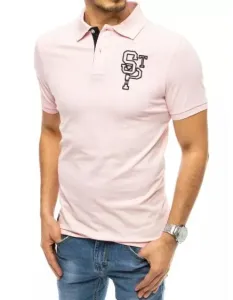 Pánské tričko s límečkem růžové STP