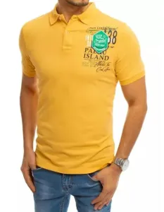 Pánské tričko s límečkem žluté ISLAND