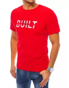 Pánské tričko s potiskem BUILT červené