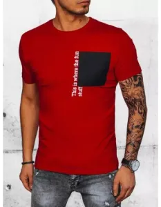 Pánské tričko s potiskem STUFF červené