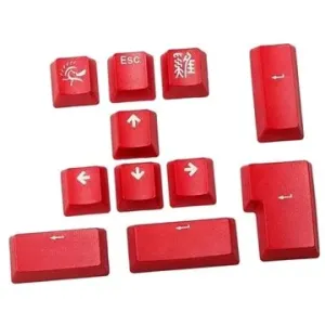 Ducky PBT Double-Shot Keycap Set, červená, 11 kláves