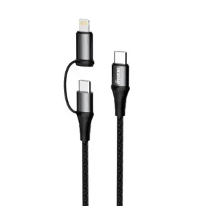 Dudao L20 kabel USB-C / USB-C PD 60W + Lightning 18W QC 3.0 1m, šedý (L20 gray)