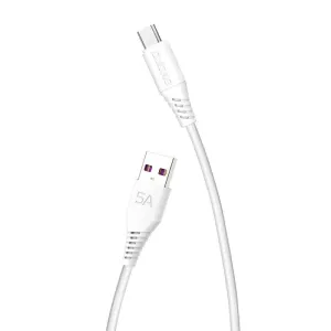 Dudao L2T kabel USB / USB-C 5A 1m, bílý (L2T 1m white)