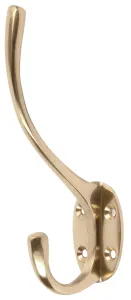 Duratool D00884 Hook, Hat And Coat, Brass (Pk5)