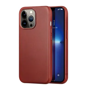Kožené pouzdro Dux Ducis Naples pro iPhone 13 Pro (kompatibilní s MagSafe) červené
