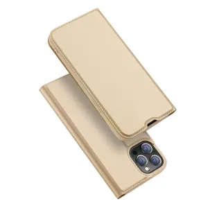 Dux Ducis Skin Pro pouzdro s flipovým krytem iPhone 13 Pro zlaté