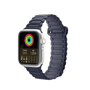 Dux Ducis Strap (Armor Version) Apple Watch Ultra, SE, 9, 8, 7, 6, 5, 4, 3, 2, 1 (49, 45, 44, 42 mm) silikonový magnetický náramek modrý
