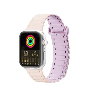 Dux Ducis Strap (Armor Version) Apple Watch Ultra, SE, 9, 8, 7, 6, 5, 4, 3, 2, 1 (49, 45, 44, 42 mm) silikonový magnetický náramek růžovo-fialový