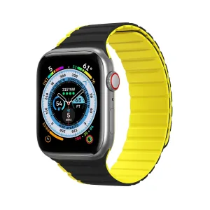 Magnetický řemínek Apple Watch Ultra, SE, 9, 8, 7, 6, 5, 4, 3, 2, 1 (49, 45, 44, 42 mm) Dux Ducis (verze LD) - černožlutý