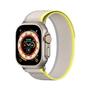 Sportovní řemínek na suchý zip pro Apple Watch Ultra / 9 / 8 / 7 / 6 / SE / 5 / 4 / 3 / 2 / 1 (42, 44, 45, 49 mm) Dux Ducis Strap YJ Version - žlutobéžový