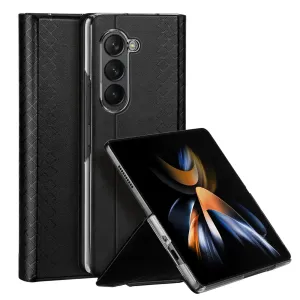 Kožené pouzdro s klopou a peněženkou pro Samsung Galaxy Z Fold5 5G Dux Ducis Bril - černé