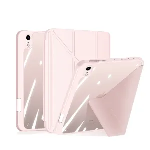 Pouzdro Dux Ducis Magi pro iPad mini 2021 smart cover se stojánkem a úložným prostorem pro Apple Pencil růžové