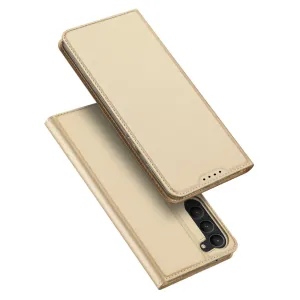 Dux Ducis Skin Pro pouzdro Samsung Galaxy S23 flip cover card wallet stand gold