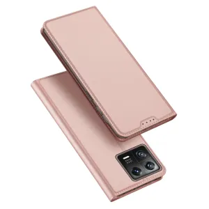 Dux Ducis Skin Pro Xiaomi 13 pouzdro s klopou na karty peněženka stojánek růžová