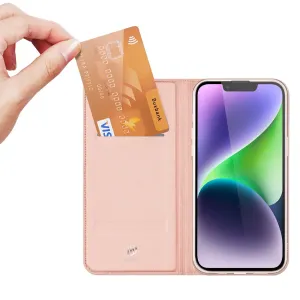 Dux Ducis Skin Pro flipové pouzdro a peněženka pro iPhone 15 - růžové