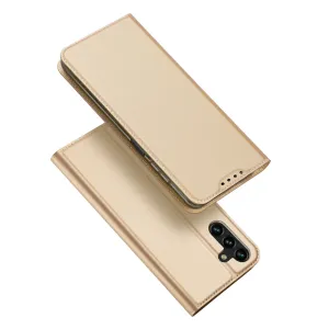 Dux Ducis Skin Pro pouzdro Samsung Galaxy A14 5G flip cover card wallet stand gold