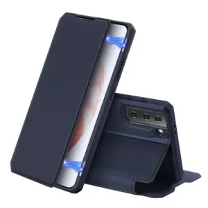 DUX DUCIS Skin X knížkové kožené pouzdro na Samsung Galaxy S21 Plus 5G, modré