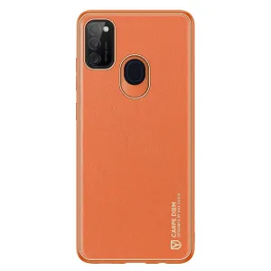 Dux Ducis Yolo elegantní obal z eko kůže Samsung Galaxy M30s oranžový