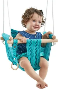 RAPPA Dvěděti Dětská textilní houpačka 100% bavlna tyrkysová