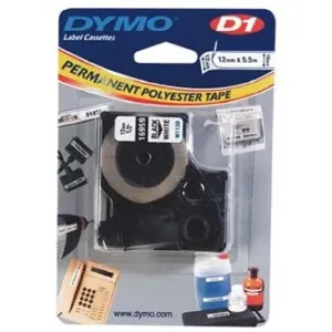 Dymo D1 16959, S0718060, 12mm x 5.5m, černý tisk/bílý podklad, originální páska