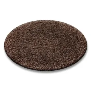 Dywany Lusczow Kulatý koberec SHAGGY Hiza 5cm hnědý, velikost kruh 133