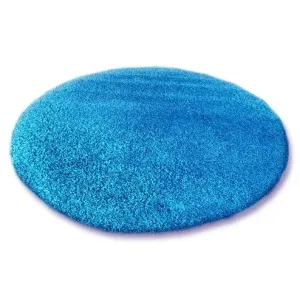Dywany Lusczow Kulatý koberec SHAGGY Hiza 5cm modrý, velikost kruh 120