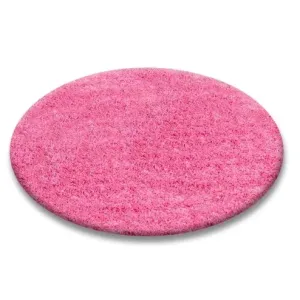 Dywany Lusczow Kulatý koberec SHAGGY Hiza 5cm růžový, velikost kruh 120