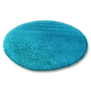 Dywany Lusczow Kulatý koberec SHAGGY Hiza 5cm tyrkysový, velikost kruh 150