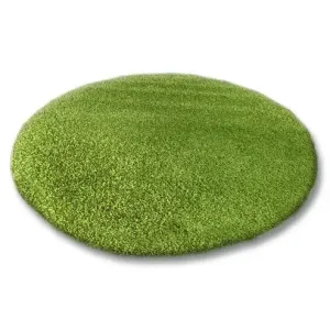 Dywany Lusczow Kulatý koberec SHAGGY Hiza 5cm zelený, velikost kruh 100