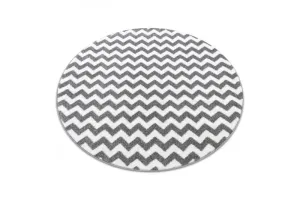 Dywany Lusczow Kulatý koberec SKETCH JACK šedý / bílý - Cikcak, velikost kruh 140